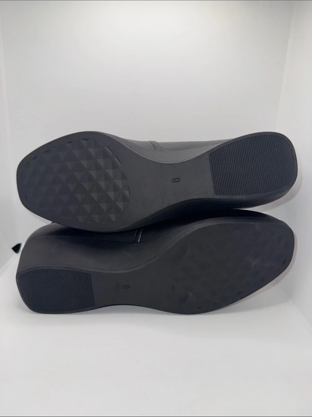Aerosoles Trixie Wedges Slip On Shoes Black Vegan Leather Women’s 8 Wide 8W